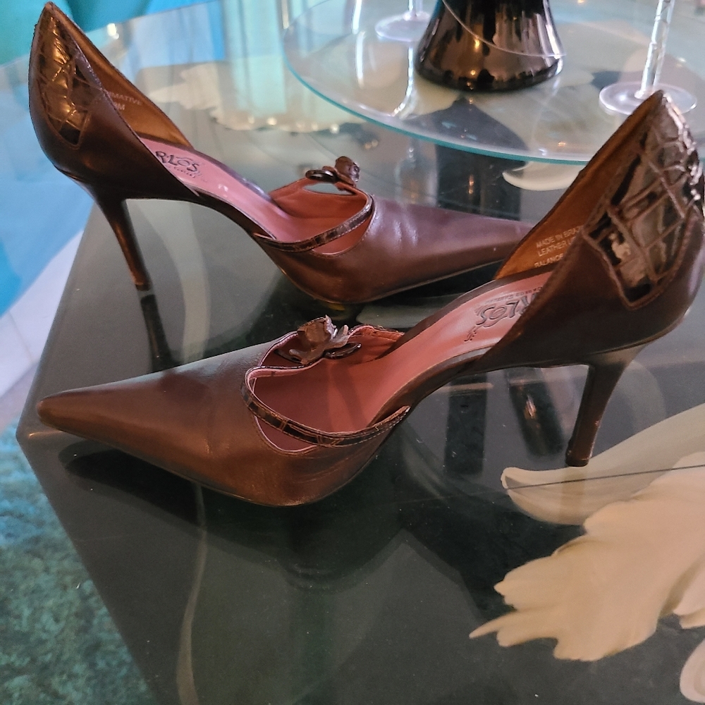 Women's multi-toned Brown heels, size 8.